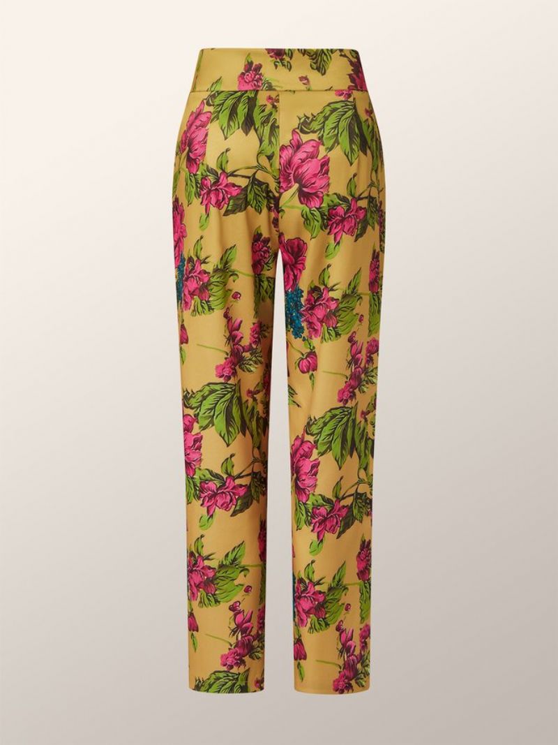 Pantalon Quotidien Élégant À La Mode Florale Et Fuselé