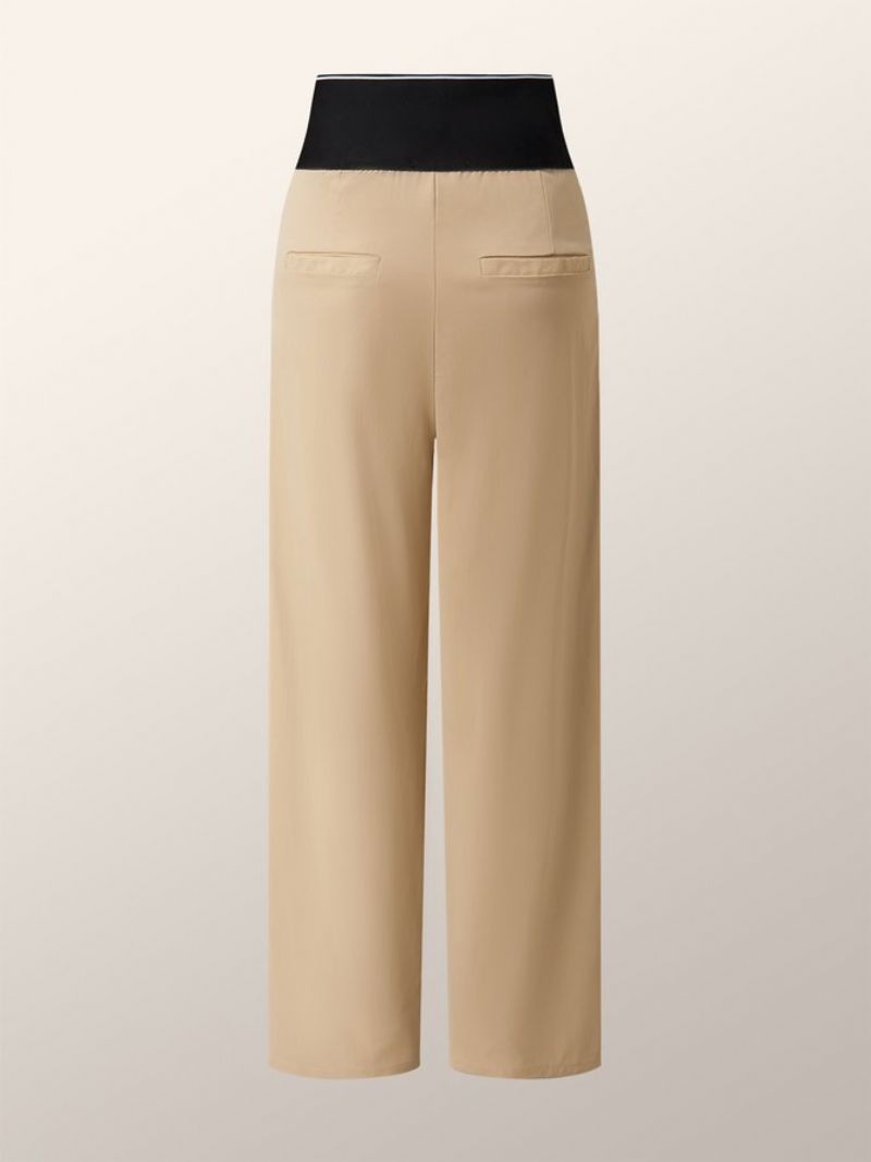 Pantalon À Taille Élastique Patchwork Coupe Classique