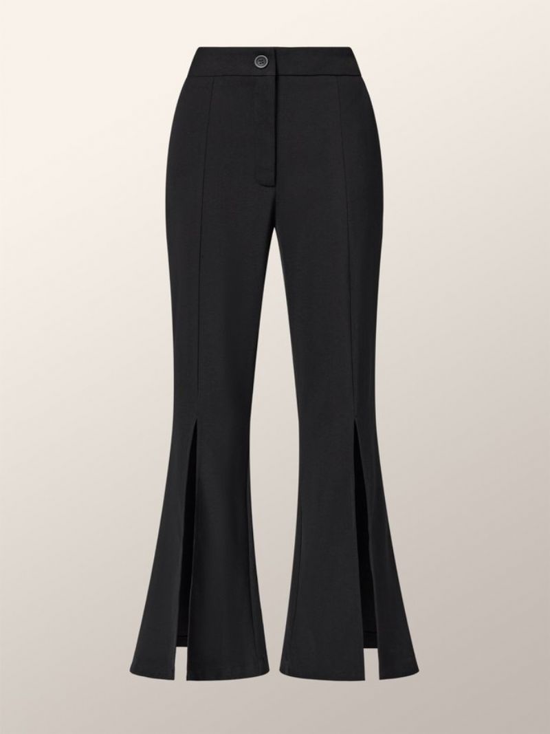 Pantalon Uni À Jambe Évasée Coupe Standard