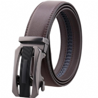 Ceinture À Boucle Automatique En Alliage D'affaires En Cuir De Vachette Deuxième Couche De 110 cm Noir Marron