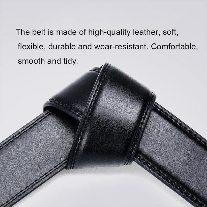 Ceinture À Cliquet En Cuir Pour Hommes 110/115/120/125cm Avec Boucle Automatique Business Jeans Costumes Ceinture En Peau De Vache