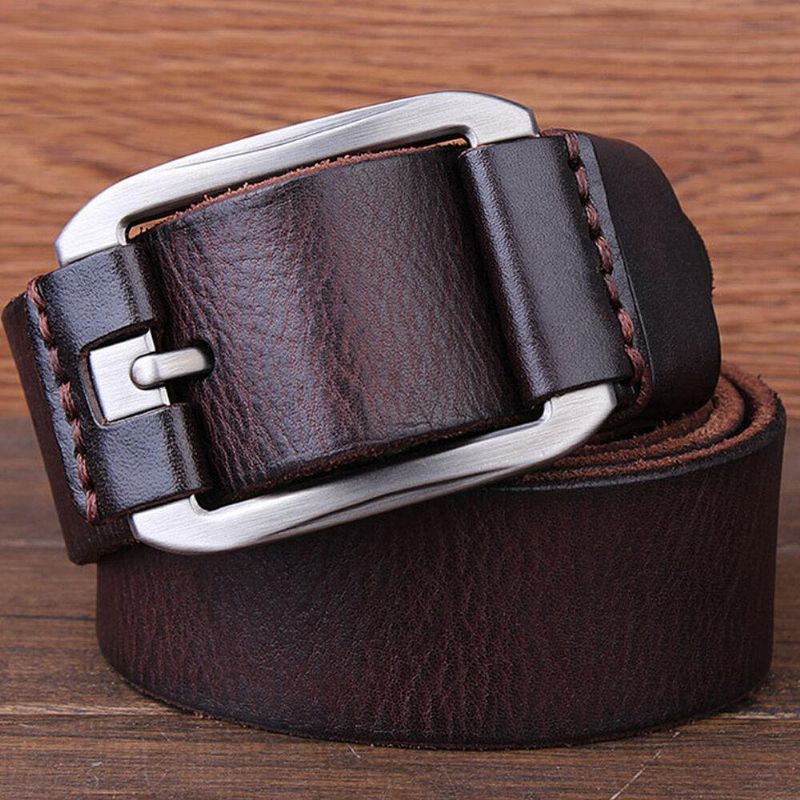 Ceinture En Cuir Véritable Pour Hommes Ceinture Décontractée Ceinture Rétro Avec Épingle