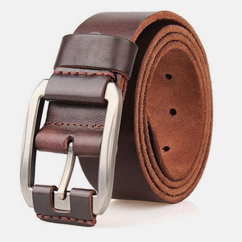 Ceinture En Cuir Véritable Pour Hommes Ceinture Décontractée Ceinture Rétro Avec Épingle