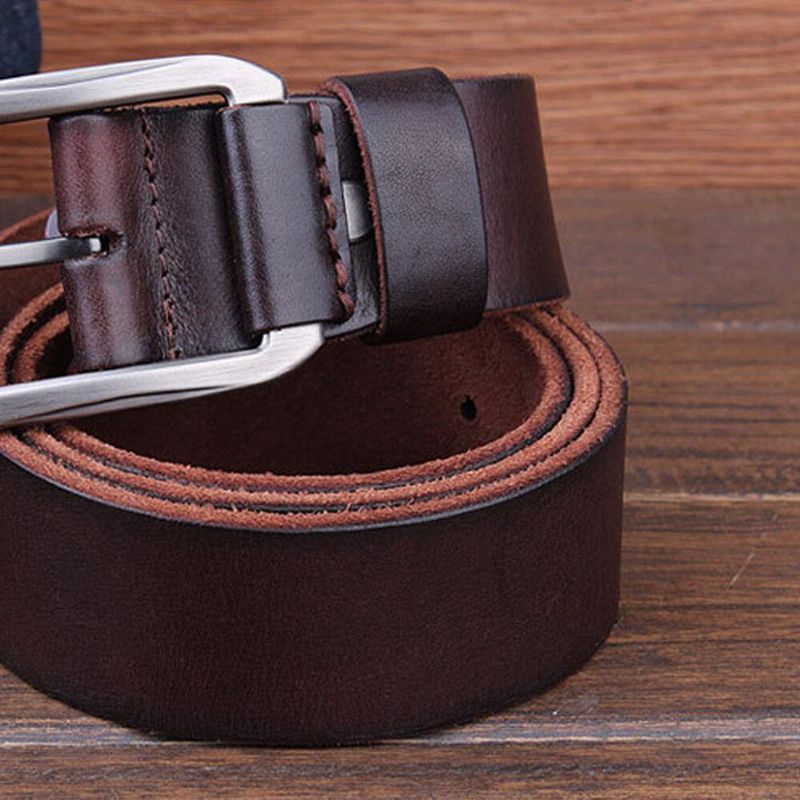 Ceinture En Cuir Véritable Pour Hommes Ceinture Décontractée Ceinture Rétro Avec Épingle