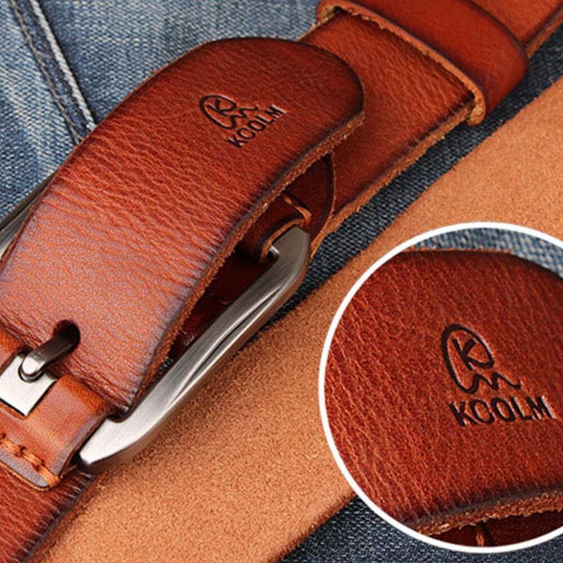 Ceinture En Cuir Véritable Pour Hommes Ceinture Décontractée Ceinture Rétro Avec Épingle