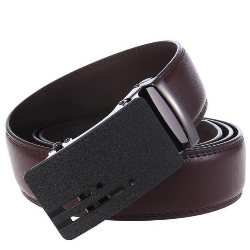 Nouvelle Ceinture À Boucle Automatique Ceinture Pour Hommes En Cuir À Deux Couches