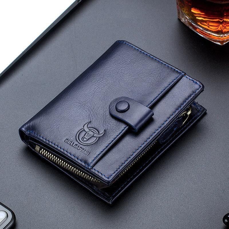 Bullcaptain Porte-cartes De Visite Détachable Vintage En Cuir Véritable Pour Homme