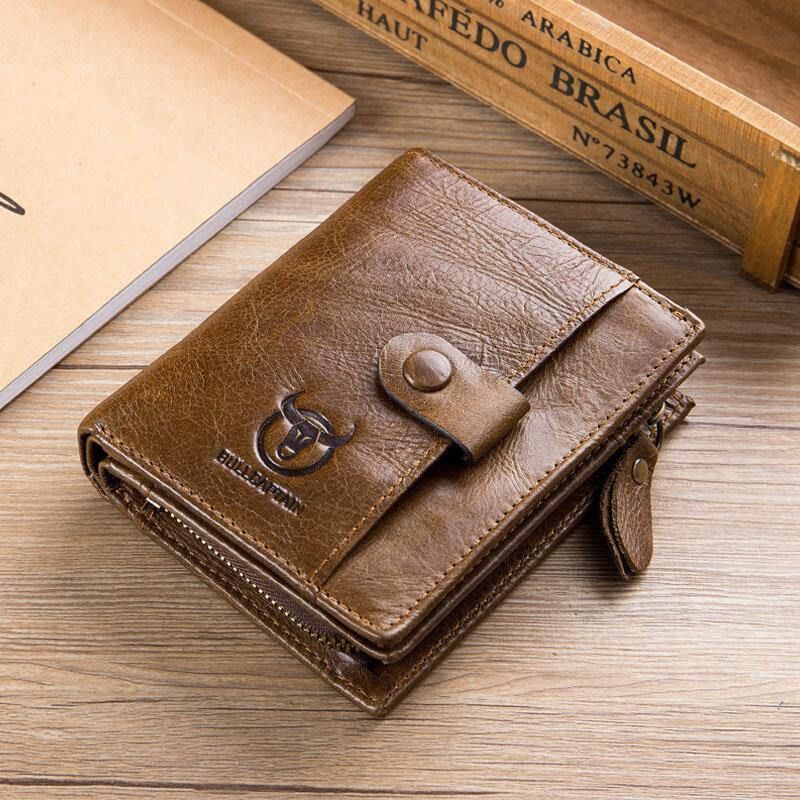 Bullcaptain Porte-cartes De Visite Détachable Vintage En Cuir Véritable Pour Homme