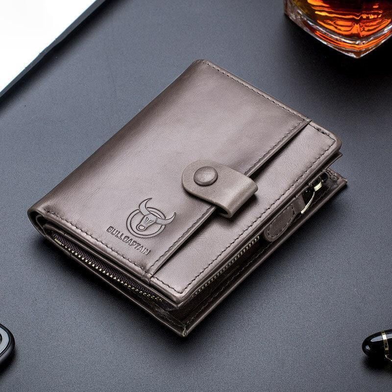 Bullcaptain Porte-cartes De Visite Détachable Vintage En Cuir Véritable Pour Homme