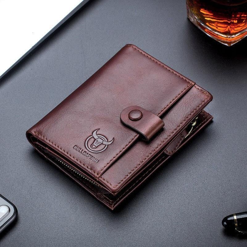 Bullcaptain Porte-cartes De Visite Détachable Vintage En Cuir Véritable Pour Homme