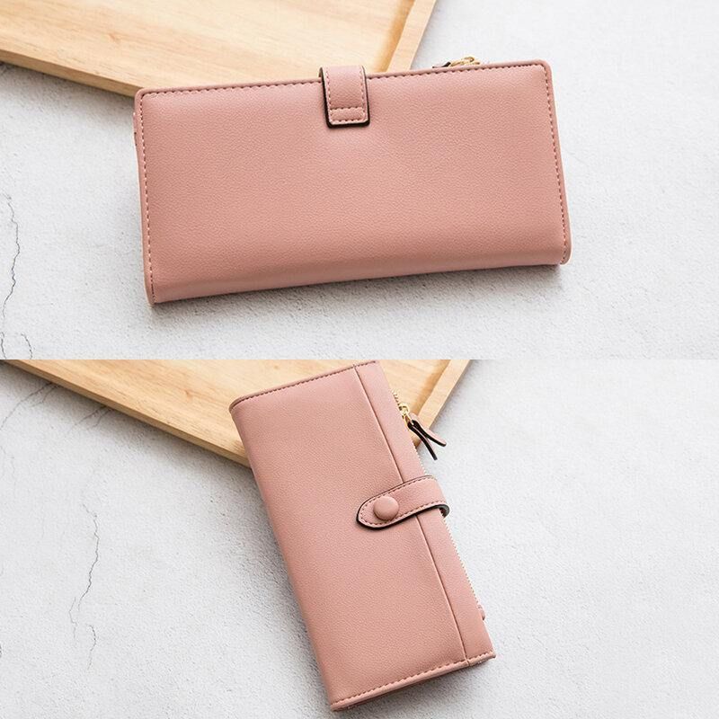 Femmes 21 Fentes Pour Cartes Solid Long Wallet Purse Phone Bag