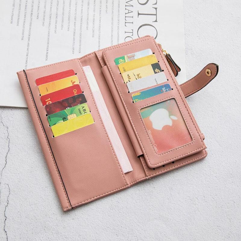 Femmes 21 Fentes Pour Cartes Solid Long Wallet Purse Phone Bag