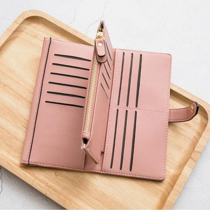 Femmes 21 Fentes Pour Cartes Solid Long Wallet Purse Phone Bag