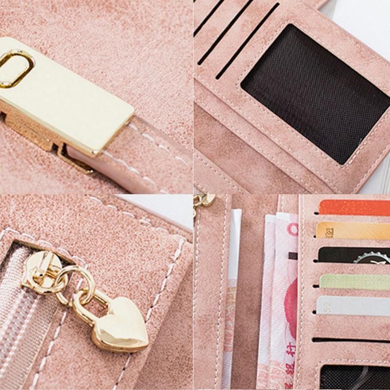 Femmes 5.5 Pouces Téléphone 5 Fentes Pour Cartes Givré Bifold Long Wallet Purse