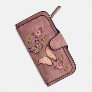 Femmes Butterfly Wallet Purse 14 Card Slot Phone Bag