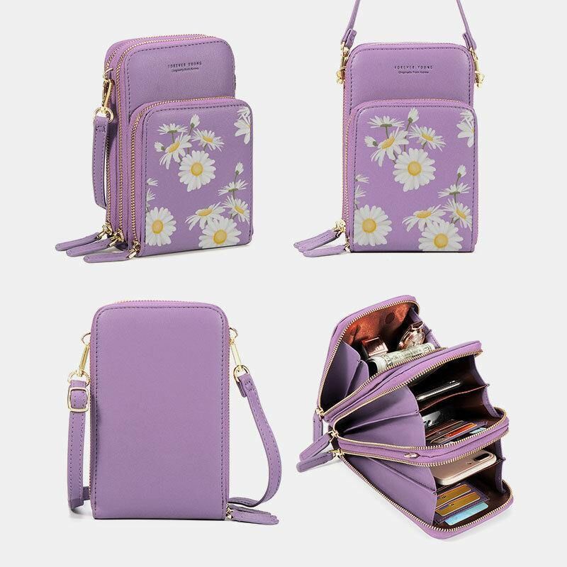 Femmes Daisy Pochette Sac Carte Sac Téléphone Sac Bandoulière Sac