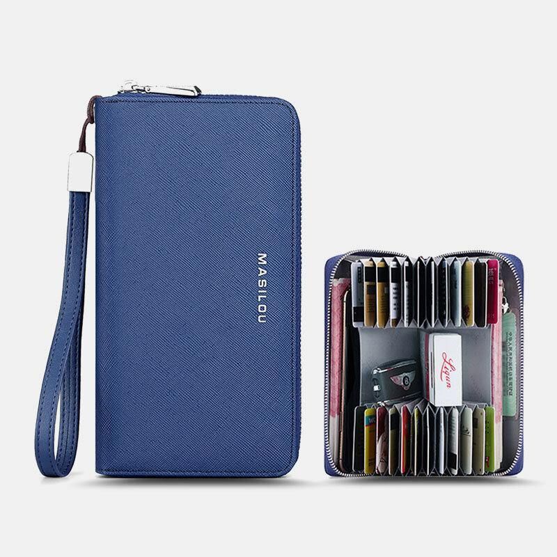 Femmes Longue Grande Capacité En Cuir Véritable Portefeuille Simple Rfid Anti-vol 6.5 Pouces Pochette Portefeuille Multi-cartes Fentes Porte-carte Sac À Main