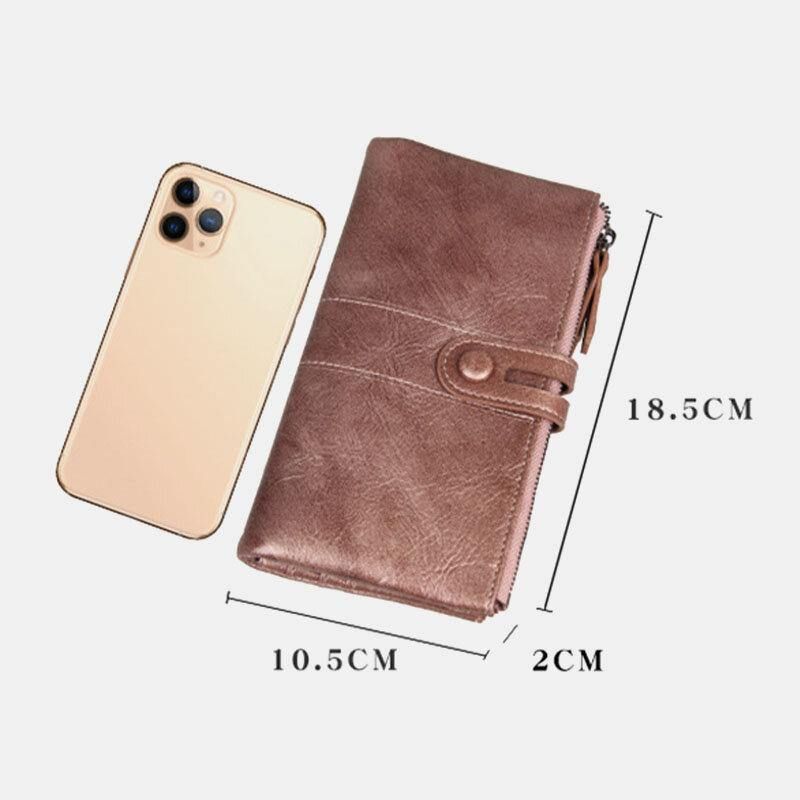 Femmes Multi-slots 12 Fentes Pour Cartes Zipper Bifold 6.3inch Phone Long Wallet