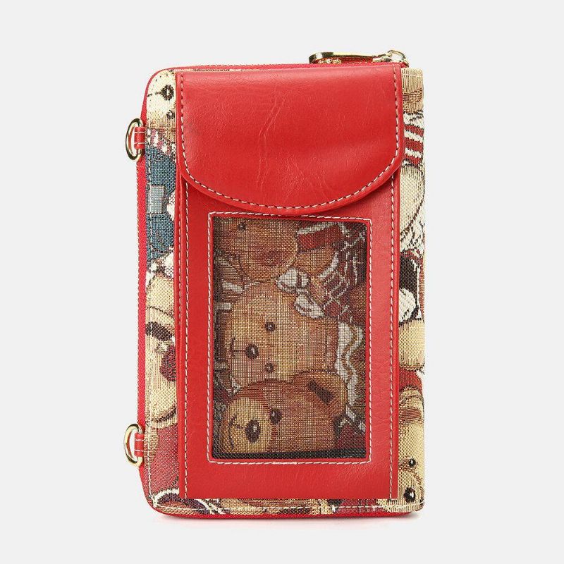 Femmes Ours Motif 12 Fentes Pour Cartes Téléphone Sac À Main Sac À Bandoulière Embrayages Sac