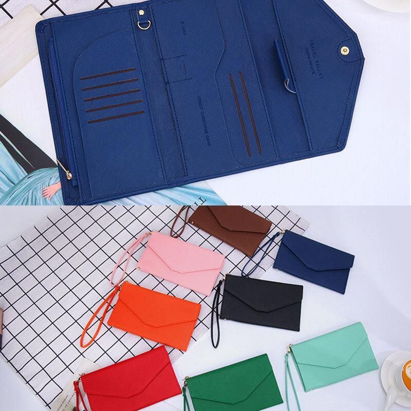 Femmes Rfid Multifonctionnel 8 Card Case Trifold Passport Business Wallet Purse