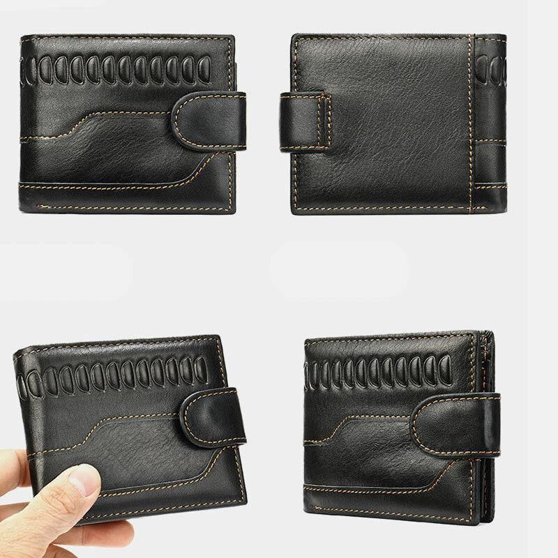 Hommes En Cuir De Vachette Rétro 8 Cartes Fente Carte De Licence Sac Portefeuille