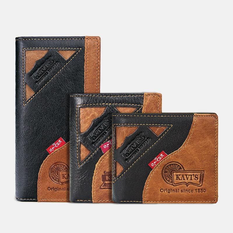 Hommes En Cuir Véritable Rétro Mode Multi-fente En Cuir Pochette Portefeuille Porte-cartes Portefeuille