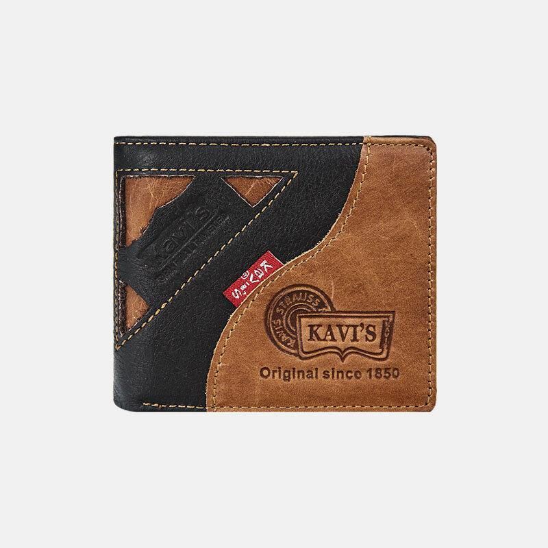 Hommes En Cuir Véritable Rétro Mode Multi-fente En Cuir Pochette Portefeuille Porte-cartes Portefeuille