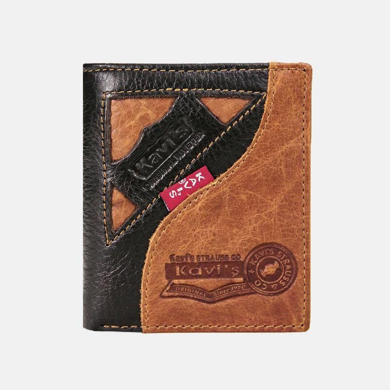 Hommes En Cuir Véritable Rétro Mode Multi-fente En Cuir Pochette Portefeuille Porte-cartes Portefeuille