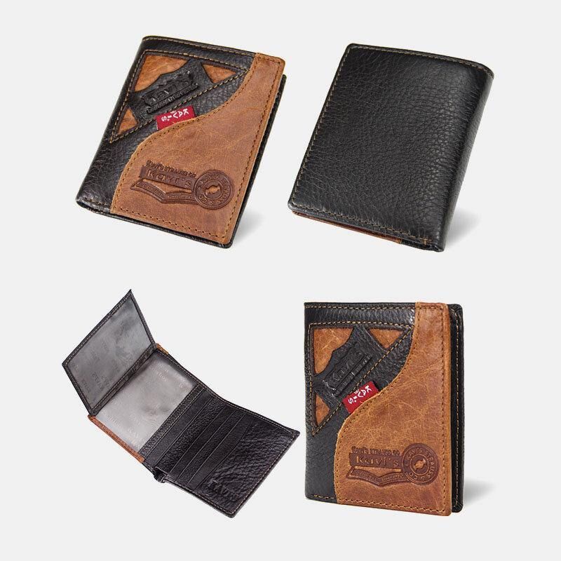 Hommes En Cuir Véritable Rétro Mode Multi-fente En Cuir Pochette Portefeuille Porte-cartes Portefeuille