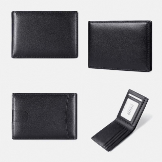 Hommes En Cuir Véritable Rfid Anti-vol Push Card Slot Multi-slot License Case Card Holder Wallet