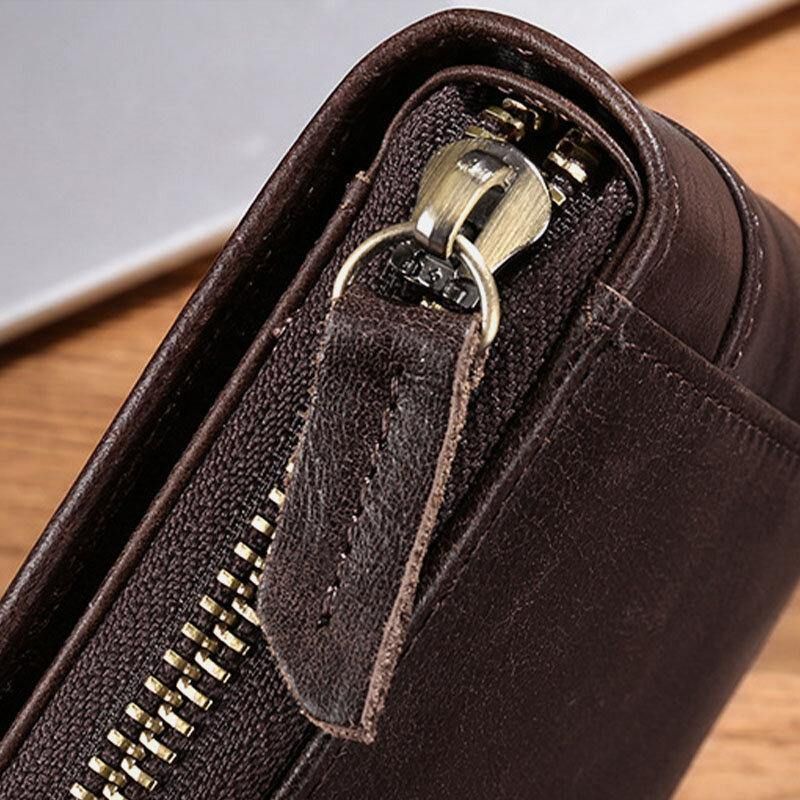 Hommes En Cuir Véritable Rfid Antivol Multi-emplacements Porte-cartes Porte-cartes Porte-cartes