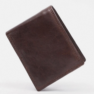 Hommes En Cuir Véritable Rfid Antivol Vintage Court Multi-carte Fente Porte-carte Porte-monnaie Pliant Pince À Billets Portefeuilles