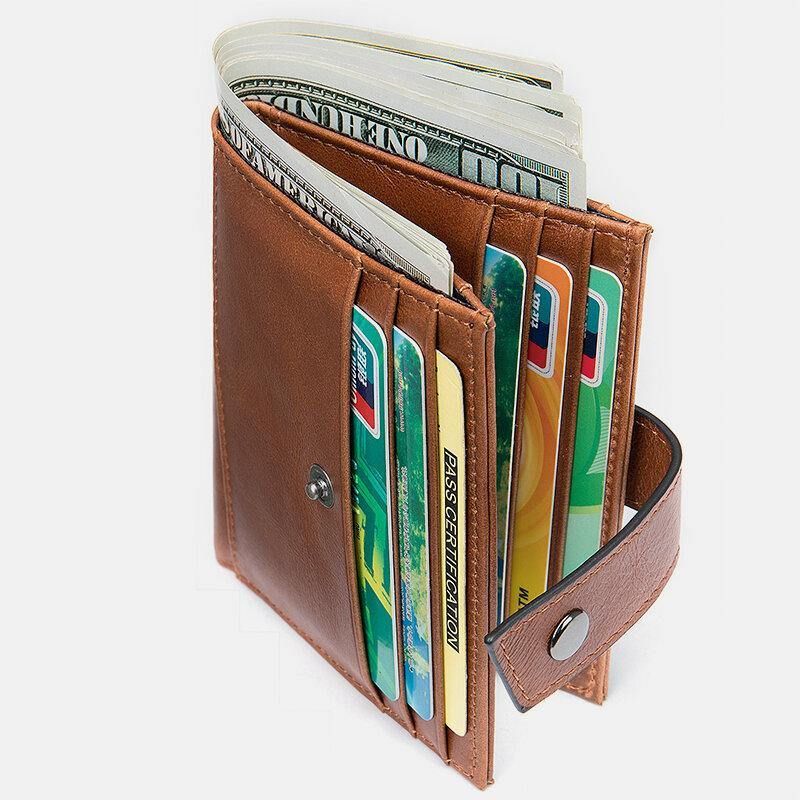 Hommes En Cuir Véritable Rfid Bloquant Antivol Multi-emplacements Porte-cartes Porte-cartes Portefeuille