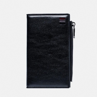 Hommes Faux Cuir Rétro Business Multi-slot Hand Carry Card Holder Wallet Clutch Purse