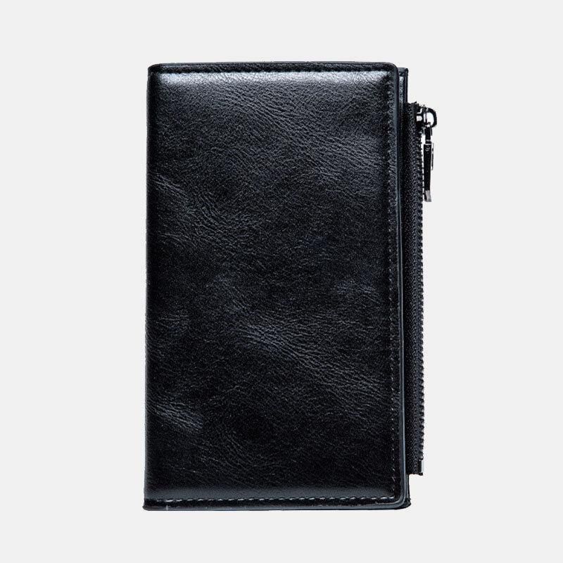 Hommes Faux Cuir Rétro Business Multi-slot Hand Carry Card Holder Wallet Clutch Purse