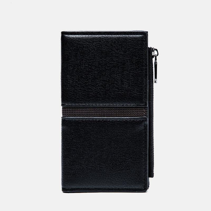 Hommes Faux Cuir Rétro Business Multi-slot Hand Carry Card Holder Wallet Clutch Purse