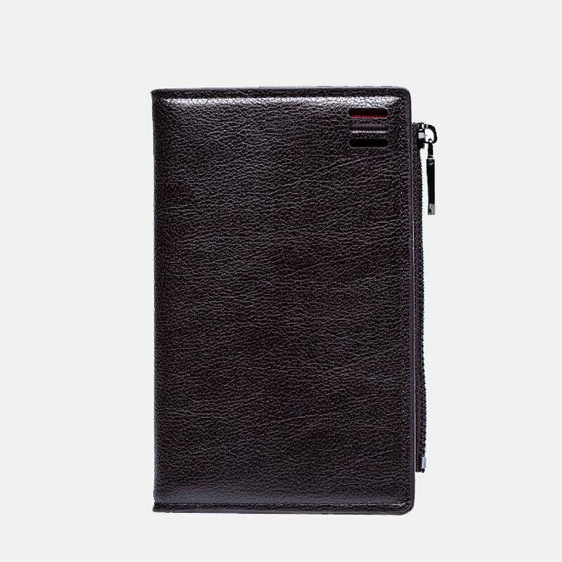 Hommes Faux Cuir Rétro Business Multi-slot Hand Carry Card Holder Wallet Clutch Purse