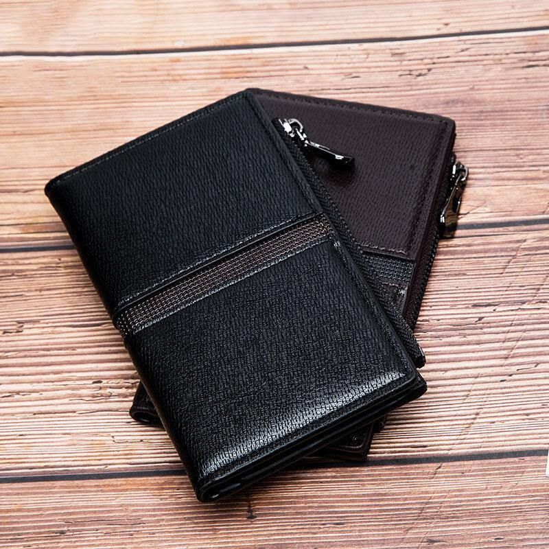 Hommes Faux Cuir Rétro Business Multi-slot Hand Carry Card Holder Wallet Clutch Purse