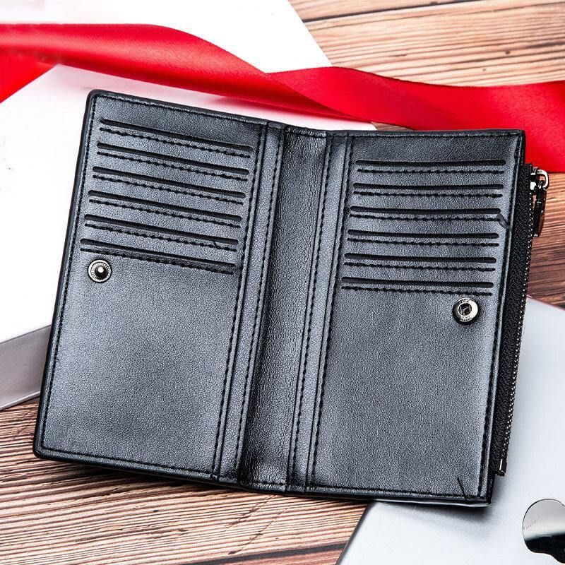 Hommes Faux Cuir Rétro Business Multi-slot Hand Carry Card Holder Wallet Clutch Purse