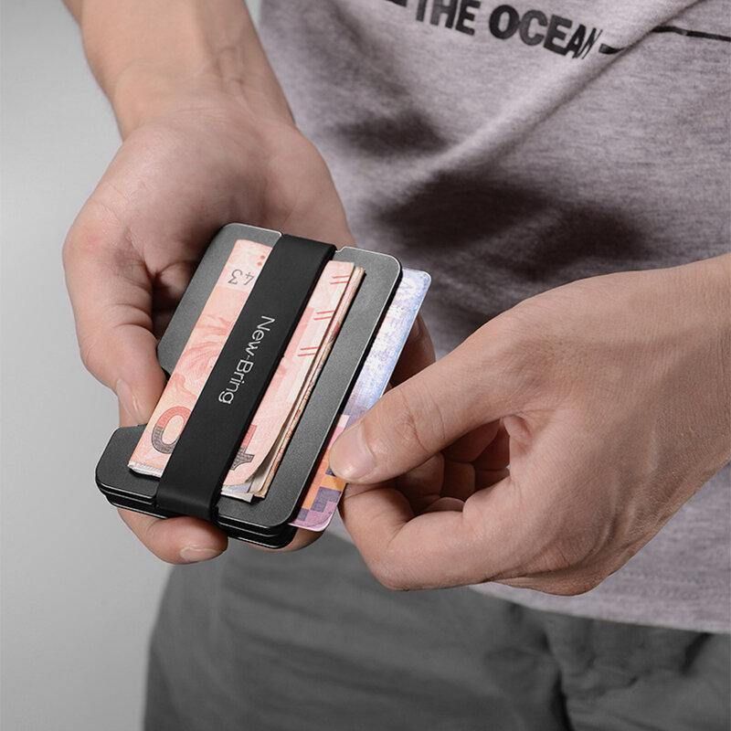 Hommes Une Pièce Edc Rfid Aluminium Multifonction Outil Porte-clés Porte-cartes Portefeuille Pince À Billets