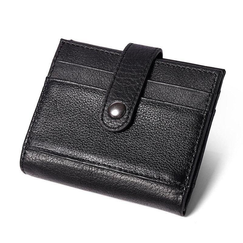 Portefeuille Porte-cartes En Cuir Multi-emplacements Rétro En Cuir Véritable Pour Hommes