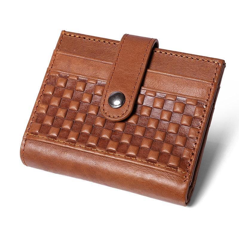 Portefeuille Porte-cartes En Cuir Multi-emplacements Rétro En Cuir Véritable Pour Hommes