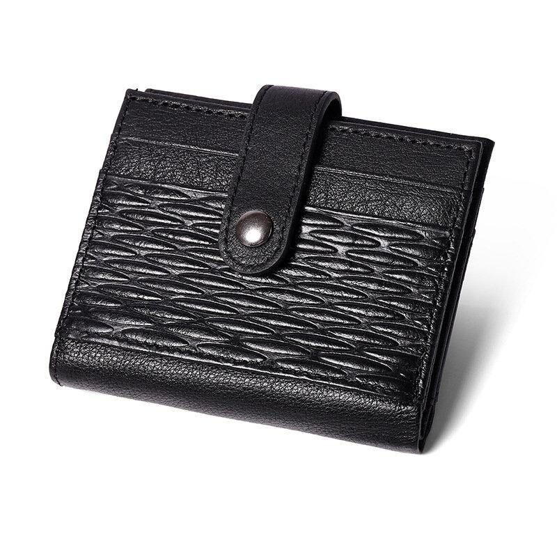 Portefeuille Porte-cartes En Cuir Multi-emplacements Rétro En Cuir Véritable Pour Hommes