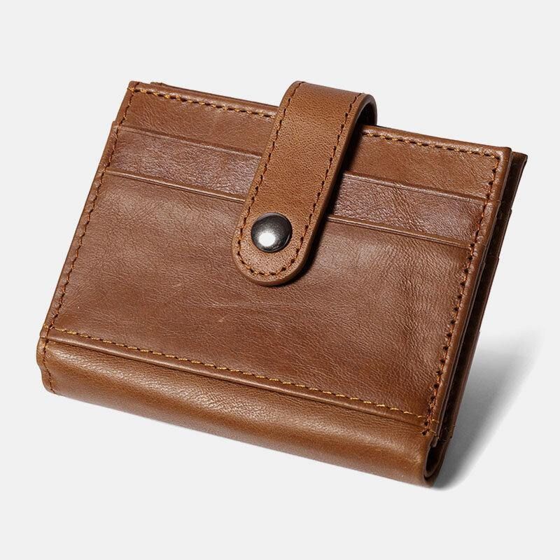 Portefeuille Porte-cartes En Cuir Multi-emplacements Rétro En Cuir Véritable Pour Hommes