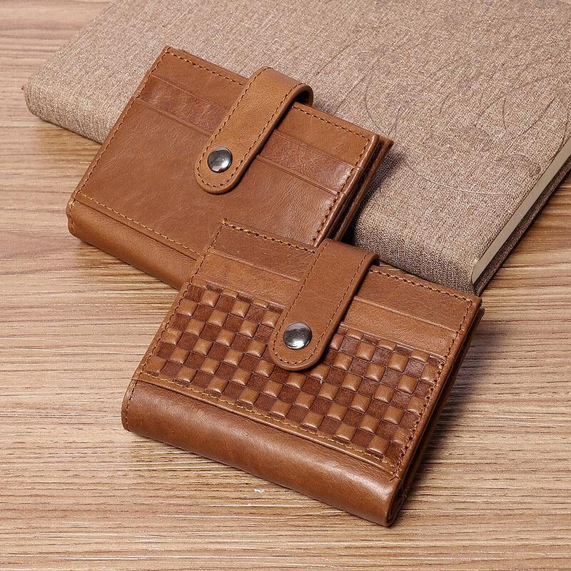 Portefeuille Porte-cartes En Cuir Multi-emplacements Rétro En Cuir Véritable Pour Hommes