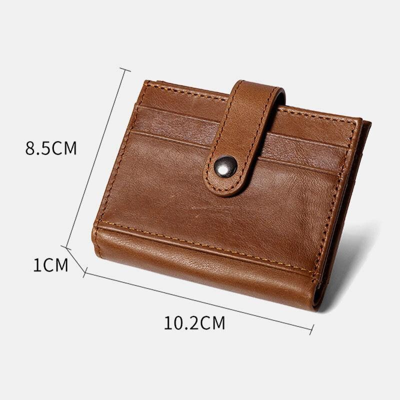 Portefeuille Porte-cartes En Cuir Multi-emplacements Rétro En Cuir Véritable Pour Hommes