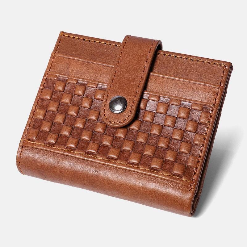 Portefeuille Porte-cartes En Cuir Multi-emplacements Rétro En Cuir Véritable Pour Hommes