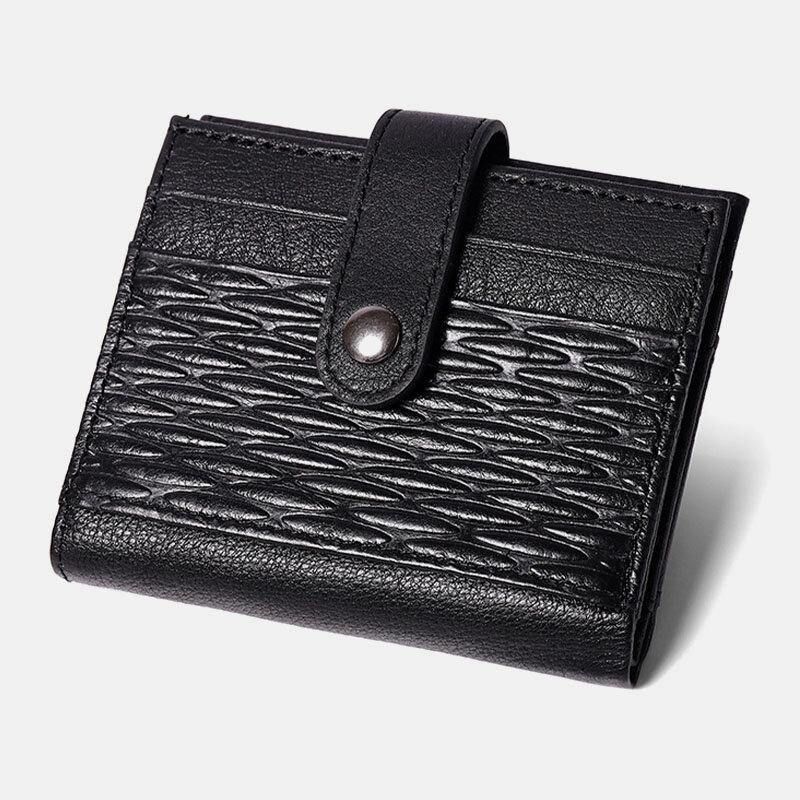 Portefeuille Porte-cartes En Cuir Multi-emplacements Rétro En Cuir Véritable Pour Hommes