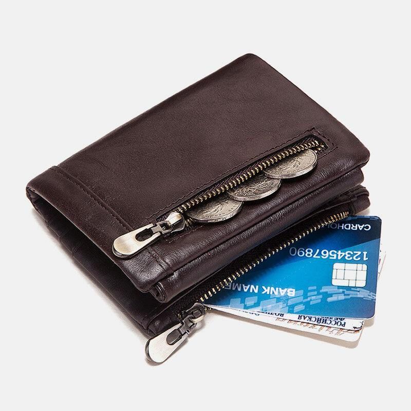 Portefeuille Porte-cartes Multi-emplacements Rfid En Cuir Véritable Pour Hommes