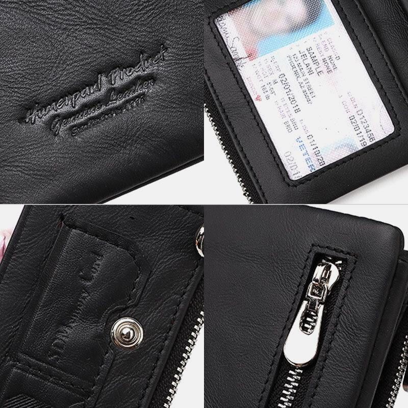 Portefeuille Porte-cartes Multi-emplacements Rfid En Cuir Véritable Pour Hommes